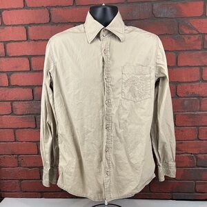 Mexx Men's Large Button‎ Down Tan Shirt - Formal